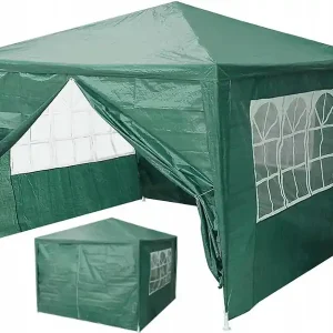 Promoție Pavilion comercial de grădină, 3x3 m, 4 pereți, verde, MultiGarden