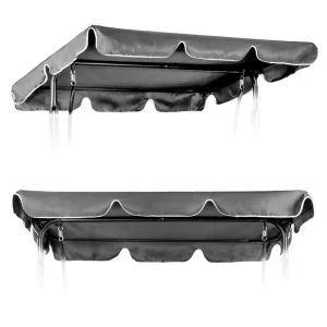 Leagăn de grădină cu baldachin 200 x 120 cm acoperire impermeabilă gri MultiGarden Disponibil imediat