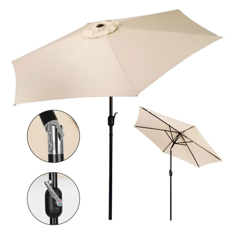 Premium Parasol de grădină mare pliabil 270 cm bej