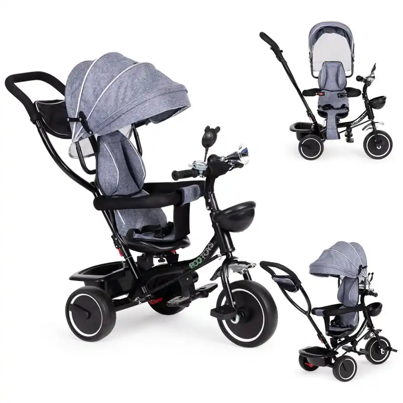 Preț mic Triciclu cu scaun pivotant, gri