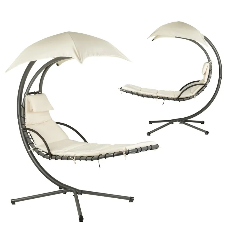 Șezlong de grădină leagăn, hamac, scaun suspendat, coș, bej, MultiGarden Bestseller