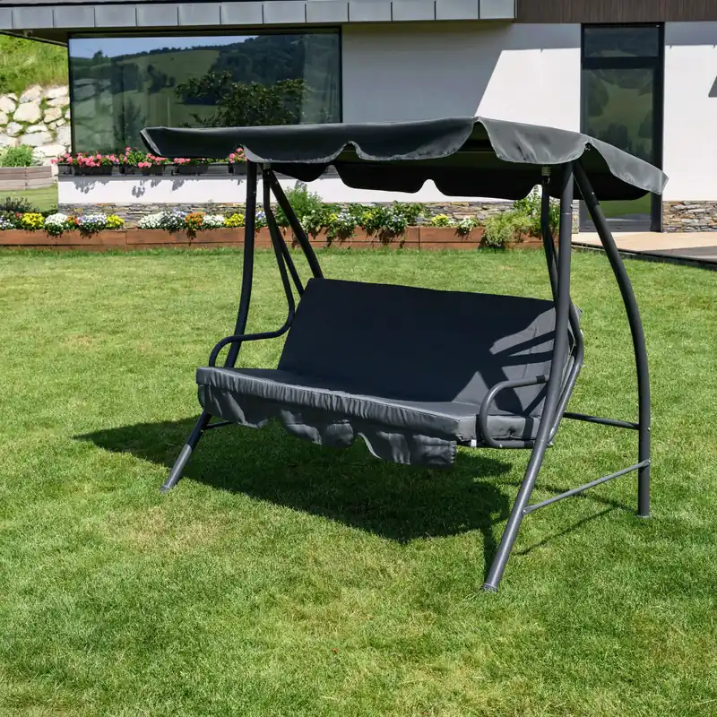 Leagăn de grădină, gri, KEMI Discount