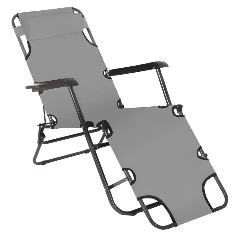 Scaun de grădină poziţionabil, gri, REGED Livrare gratuită