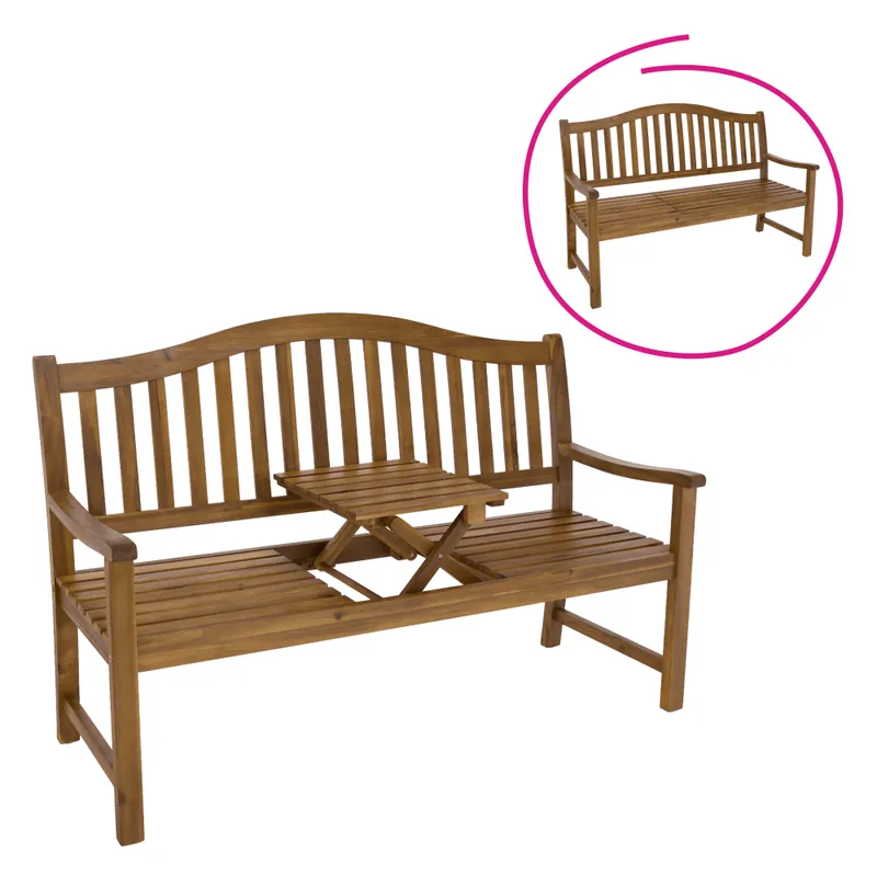 Bancă de grădină cu măsuţă, lemn de salcâm, TAIMA Bestseller