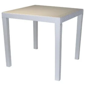 Masă KING cu efect de ratan alb Mai ieftin