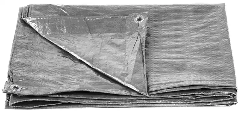 Prelată medie 5x6 m, 100 g/m, acoperitoare, ARGINTIE, cu ochiuri de ochi Preț mic