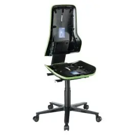 bimos - Scaun de lucru ESD Neon 2, verde, 450-620mm, cu roti, fara perna [9573E-9999-3280] Noutate