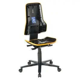 bimos - Scaun de lucru ESD Neon 2, portocaliu, 450-620mm, cu roti, fara perna [9563E-9999-3279] Retur ușor