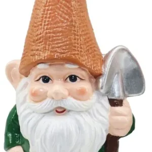 Decorațiune MagicHome, Pitic cu pălărie portocalie, ceramică, 12,5x8,5x28 cm Preț promoțional