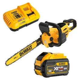 DeWALT - Fierastrau cu lant 450mm, cu acumulator 54V, 9.0Ah, incarcator [DCMCS574X1-QW] Preț redus