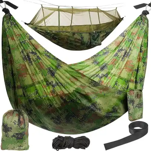 Hamac de camping Santiago Army 260x140cm Reducere extra
