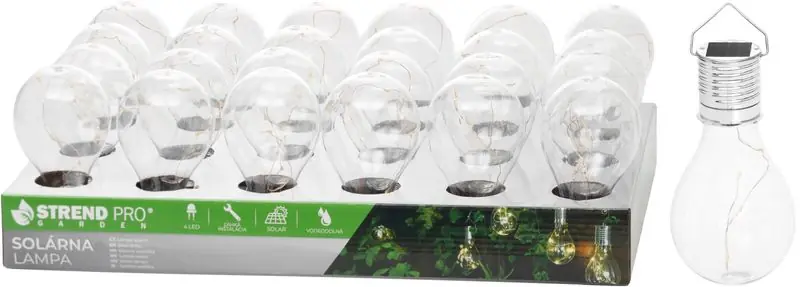 Lampă Strend Pro, bec, solar, LED, 7,5x15 cm, Sellbox 24 buc Super ofertă