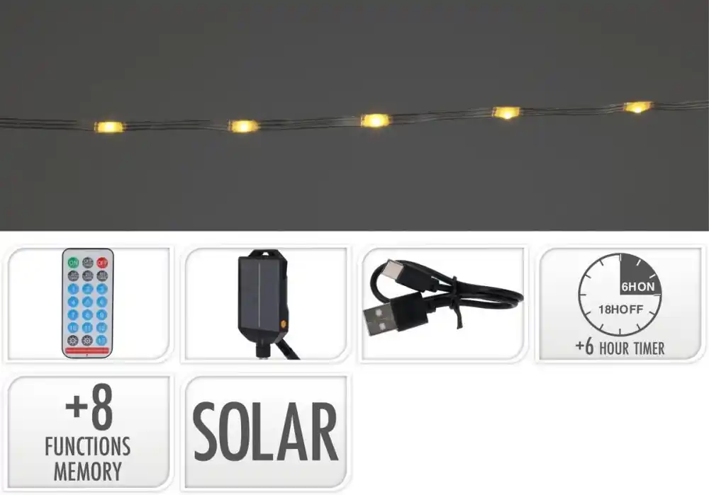 Reducere extra Lumină de grădină 480 LED șir alb cald solar. cu cronometru, cu functii /24m