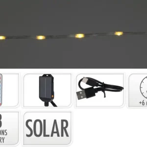 Reduceri Lumină de grădină 240 LED lanț alb cald solar. cu cronometru, cu functii /12m