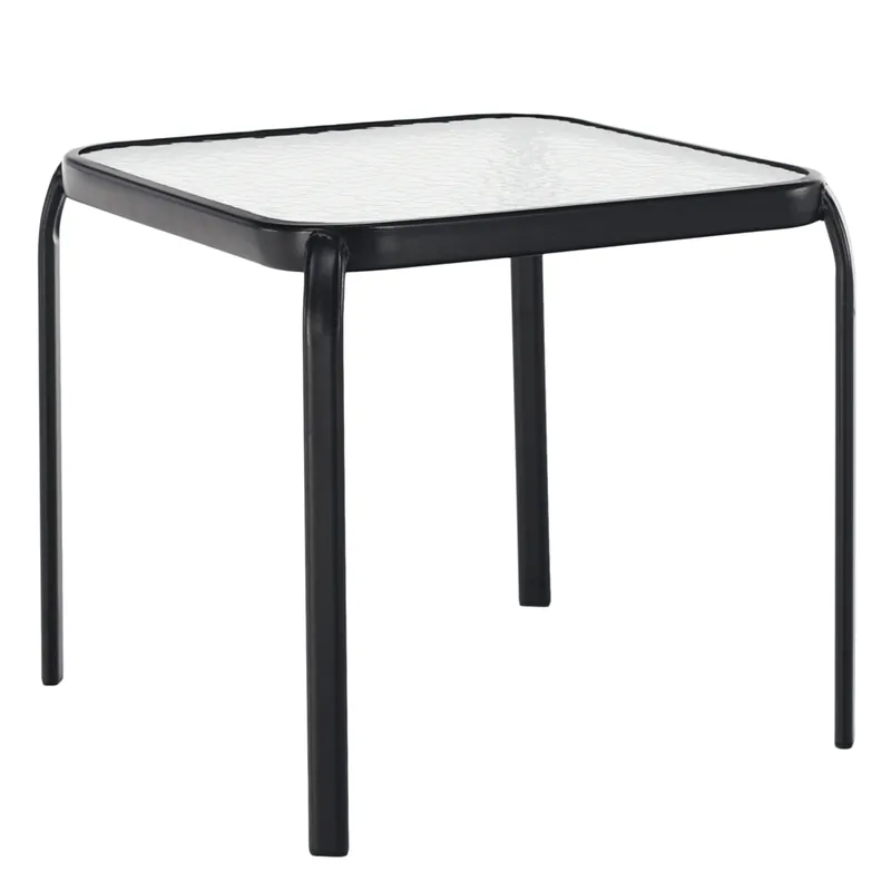 Măsuţă auxiliară de grădină, oţel/sticlă securizată, RAMOL Popular