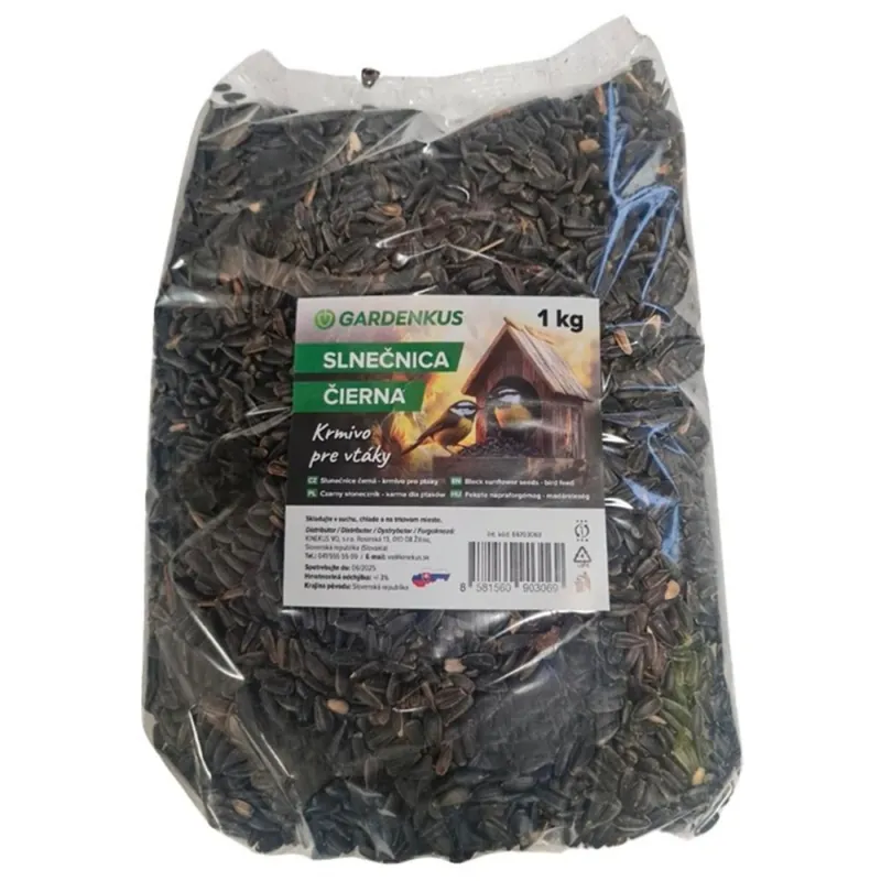 Hrană neagră de floarea-soarelui 1kg Gardenkus, ambalată, păsări KLC Ieftin