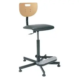 Scaun Werek Plus, piele artificiala/lemn, suport picioare [4332163702900] Disponibil imediat