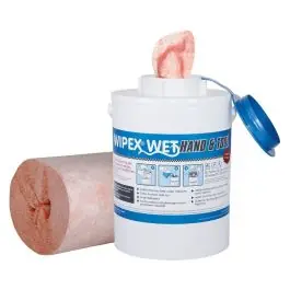 Laveta din material textil WET Hand & Tool, 20 x 38 cm, 4 x 120 foi si 2 sticle de 1 l solutie de curatare + dozator Preț redus