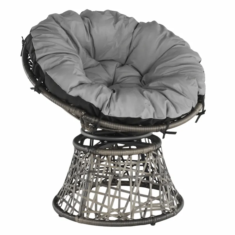 Fotoliu rotativ cu pernă, gri/negru/gri deschis, TRISS - REDUCERE Livrare expres