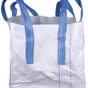 Geanta BigBag TOF4, 70x70x70 cm, PP, 4 urechi, alb, geanta fund plat, max. 800 kg Calitate înaltă