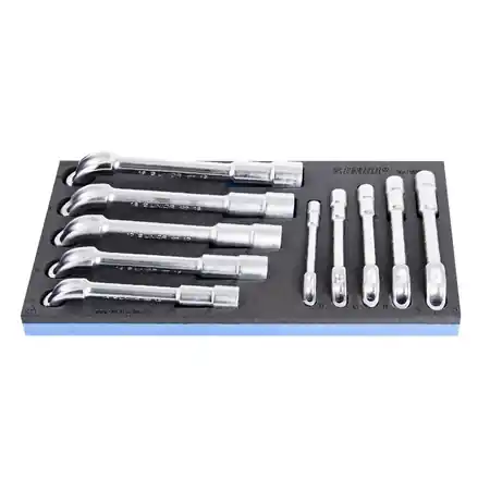 Set de capete cu chei inelare dublu cotite in suport de plastic UNIOR Discount