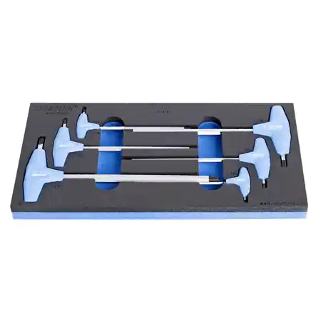 Set de surubelnite cu profil hexagonal si cap sferic cu maner in T in cutie de plastic UNIOR Reducere de preț