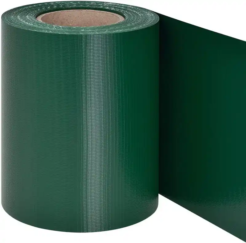Tape Strend Pro EUROSTANDARD, 190 mm, L-35 m, tieniaca, verde, acoperire, pentru panouri de gard, cu 20 cleme, 450g/m2, PVC, RAL6005 Retur ușor