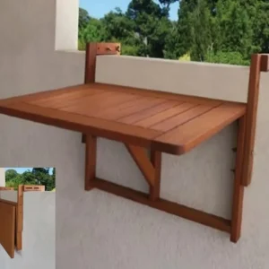 Masa de balcon pliabila 60x45cm IDA, pentru balustrada, lemn Expediere rapidă