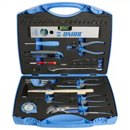 Set de scule pentru utilizatorii pasionați in cutie de plastic UNIOR Super ofertă