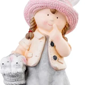 Decor MagicHome, Fetiță cu urechi, ceramică, 25,5x16x50 cm Ultima șansă