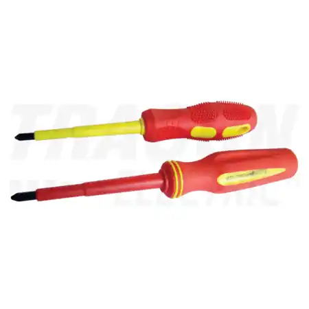 Surubelnita cruce-combi izolata la 1000V, maner rosu-galben SDDK5125S AC 1000V, 5x125mm Tracon Retur ușor