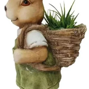 MagicHome Gecco decor, Iepuraș cu coș, magnezie, 22x19x46 cm Reducere de preț