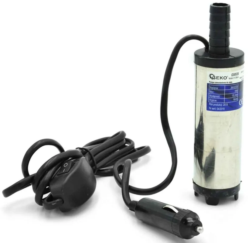 Ultima șansă Pompa de ulei submersibila 24V / 230V, diametru pompa 38 mm, GEKO