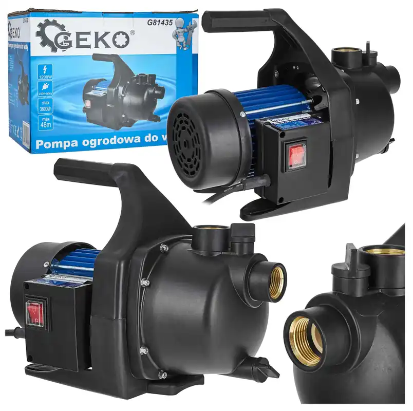 Pompă de grădină 1200W, 230V/50Hz, 3800L/h, înălțime de aspirație 7 m, GEKO Preț redus