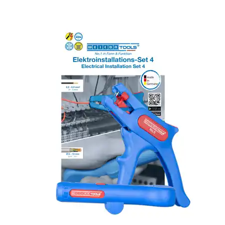 Set instalatii electrice nr. 4 set instalatii din doua piese include cleste dezizolator si dezizolator coaxial Weicon Reducere extra