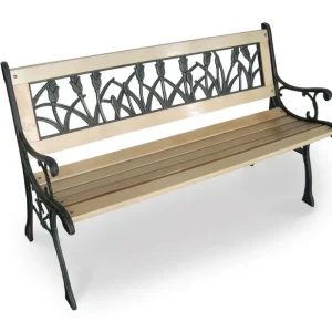 Disponibil imediat Bancă de grădină HEDVIGA fontă+lemn GARDENKUS KLC