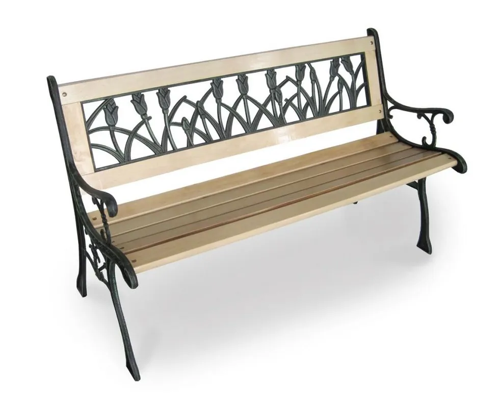 Disponibil imediat Bancă de grădină HEDVIGA fontă+lemn GARDENKUS KLC