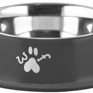 Bol MagicHome Woof 33 cm, 2000 ml, negru, pentru un caine Plată sigură