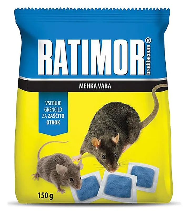 Vezi acum Momeală proaspătă RATIMOR® Brodifacoum, pentru șoareci și șobolani, 150 g, moale