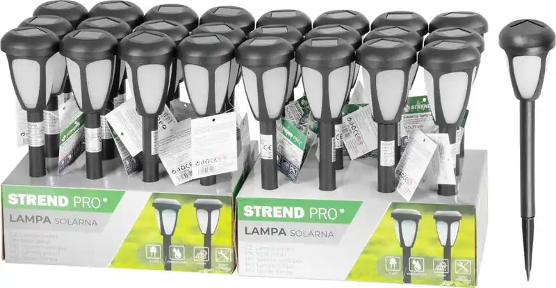 Lampă de grădină Strend Pro, solară, 1x LED, 7x7x37 cm, sellbox 24 buc Mai ieftin