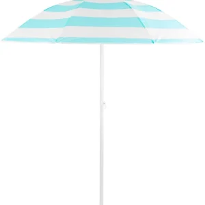 Umbrela de soare Dalia, 180 cm, 32/32 mm, cu balama, turcoaz/alb Preț promoțional