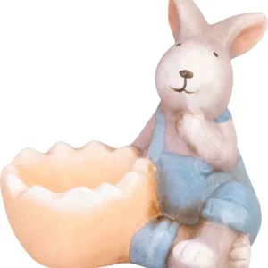 Decor MagicHome, Iepuraș albastru, teracotă, 12x7x10,5 cm Reduceri