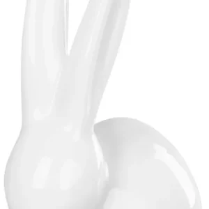 Disponibil imediat Decor MagicHome, Iepuraș cu urechi lungi, alb, porțelan, 10,1x6,5x13,1 cm