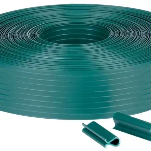 Ultima șansă Tape Strend Pro EUROSTANDARD, 47,5 mm, L-35 m, tieniaca, verde, acoperire, pentru panouri de gard, cu 20 cleme, 1000g/m2, PVC, RAL6005
