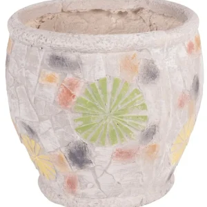 Decor MagicHome, Ghiveci cu mozaic, lumina, ceramica, 27,5x27,5x25 cm Ofertă specială