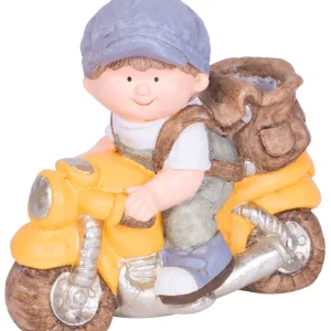 Decor MagicHome, Baiat pe motocicleta, ceramica, 38x20x36 cm Doar azi