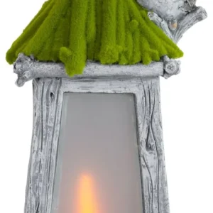 Reduceri Decor MagicHome, Lanternă cu pasăre, solar, LED, ceramică, 26x20x45 cm