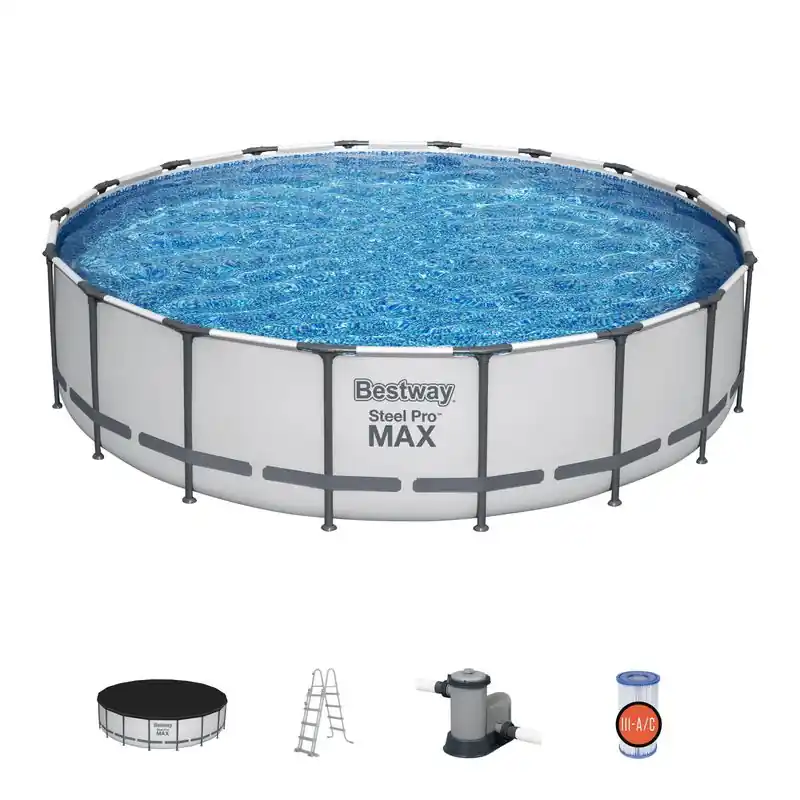 Piscina Bestway® Steel Pro MAX, 56462, filtru, pompa, scara, prelata, 5,49x1,22 m Cel mai vândut