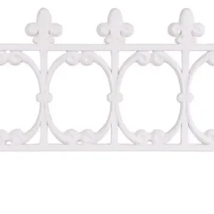 Expediere rapidă Fence Gardens F755, 87x34 cm, plastic, alb, mini gard decorativ, bal. 4 buc
