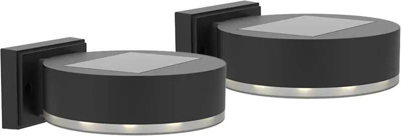 Disponibil imediat Lampă solară LED SMD, perete/gard, pachet. 2 buc., 14x12x5,5cm